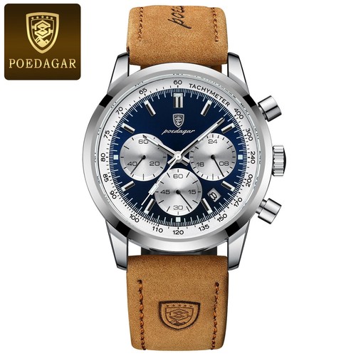 Luxury mens leather watch - leather,