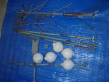 Antique Vintage White Milk Glass Lighting Rod Ball Weathervane