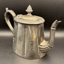 Teapot Antique English SHEFFIELD SILVER PLATE 656g 6" x 8" Georgian Style