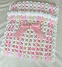 BABY BLANKET NEW HANDMADE POM