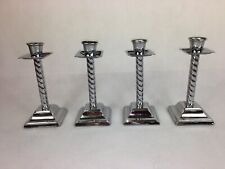 Vintage Chrome Candlesticks x 4, Church, Ecclesiastical, Retro