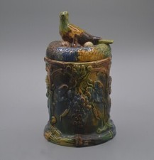 19th CENTURY PALISSY MAJOLICA TOBACCO JAR