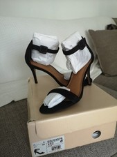 Black Seude 3.5" Heel Strap