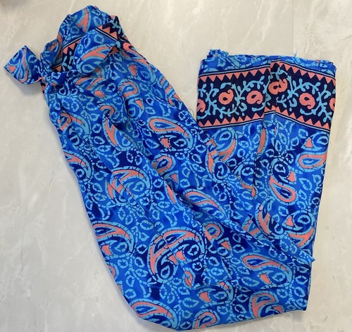 Blue multi 100 silk - multi, paisley