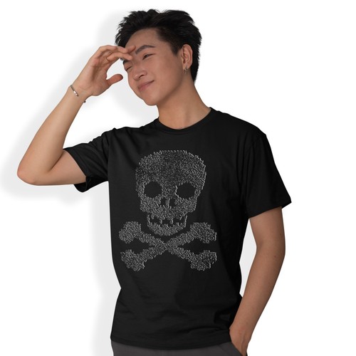 Fuzzy skull and crossbones - fuzzy,