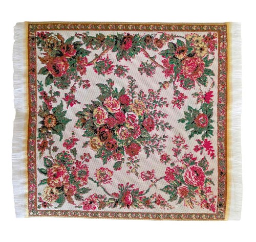 Dolls house french floral rug - house,