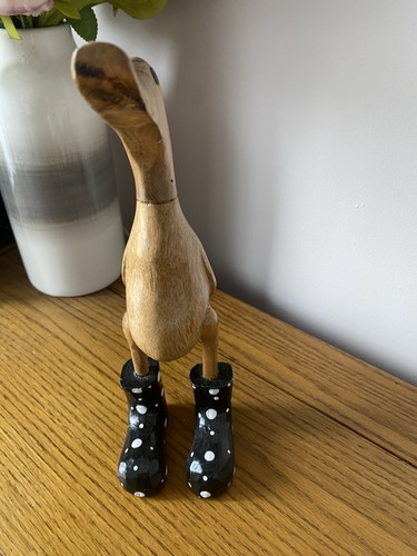 Vintage wooden duck wellies - wooden, in