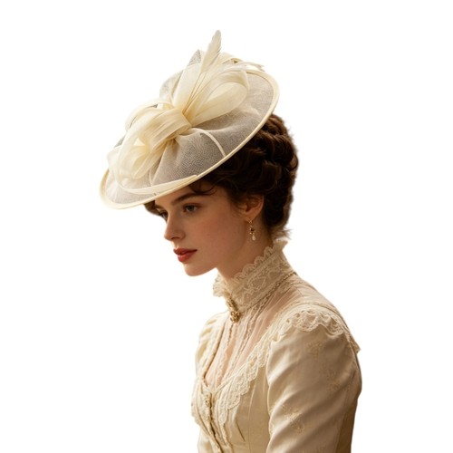 Fascinator feather flower veil - fascinator,