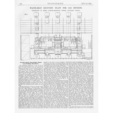 Waste Heat Recovery Plant for Gas Retorts 2x Vintage Engineering Prints 1931