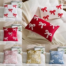 NEW Velvet Plush Bow Cushion