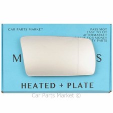 Right side Wide Angle Wing door mirror glass for Saab 900 1978-94 heated + plate