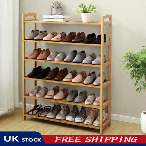 Tier bamboo shoe rack - bamboo,