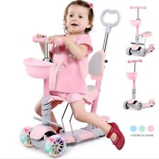 5 In 1 Kids Kick Push Scooter w/ Removable Seat Baby Walker Riding On Training