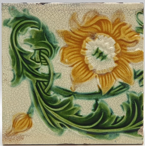 Art nouveau fireplace tile - fireplace,