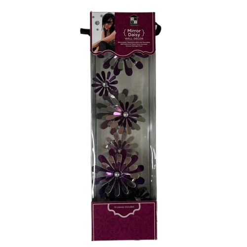 Mirror purple daisy wall - mirror,