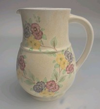 E. Radford Pottery Water Jug Floral pattern Vintage Handpainted