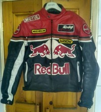 REDBULL Leather Motorcycle Jacket Racing Style Large size EXCELLENT CONDITION