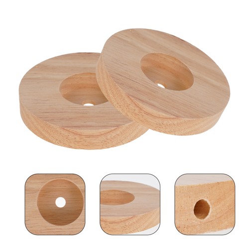 2pcs reusable round wooden - 2pcs,