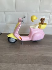 Mattel Barbie Moped Pink Scooter Motorcycle with Helmet and Dog