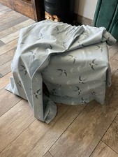 Swallow Birds Fabric Handmade Pair Curtains Blue & White 54” W 45” D