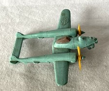 Vintage 1970's 70s Made in Hong Kong Plastic Toy P-38 Aircraft Airplane #A445
