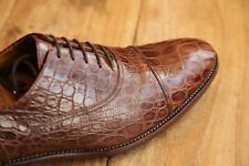 Paul Smith Italian Made Crocodile Brown Leather Oxford Shoes Mens UK 8 US 9