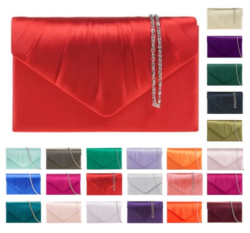 Women pleated satin clutch - women's,