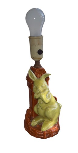 Vtg green bunny rabbit sitting - vtg,