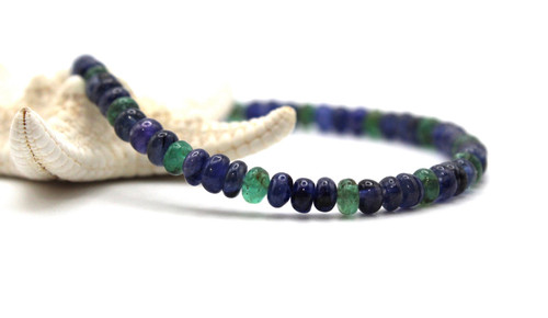 Emerald sapphire 4mm bead - emerald,
