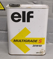 Vintage French Elf Multigrade S 20W40, Oil Tin / Can 2 Litre, EL67