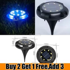 Ground Lights - Solar Power - 8LEDS- Floor Decking Outdoor Garden Lawn Path Lamp