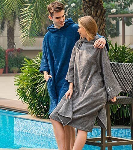 Extra long hooded towel poncho - hooded,