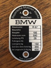 VINTAGE BMW FRAME I.D. TAG FOR
