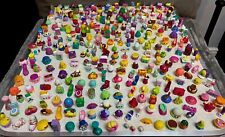 Mini Shopkins Figures Pack Of 10 Figures + 1 Backet + 2 Bags Used But In VGC