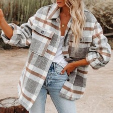 Womens Plaid Shacket Flannel