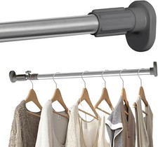 Extendable Curtain Rod for Windows and Showers, 25.4 mm, Grey, 40-60 cm