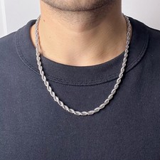 Thick Silver 5mm 50cm Twisted