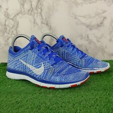 Nike Running Shoes Size 4 Womens Blue Free 5.0 Flyknit Mesh Gym Trainers Sports