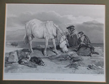 A HIGHLAND GROUP ETCHING , PAINTING BY SIR EDWIN LANDSEER