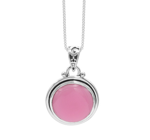 Pink opal necklace - pink, necklace,