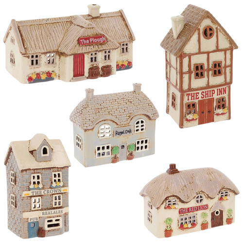 Village pottery tea light - village,