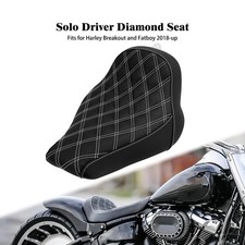 Black Front Driver Solo Seat w/ White For Harley Breakout FXBR Fat Boy 2018-2024