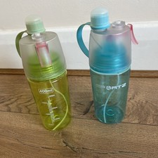 Kids Spritz Spray Blue & Green Water Drinks Bottle 
