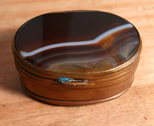 Antique oval hinged brass - antique,