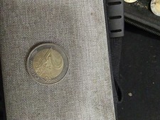 2 euro coin 2002. writing upside down