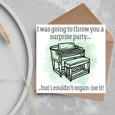 Organ Birthday Card, Musician Card, Jazz Organ Card, Orchestra Birthday Card