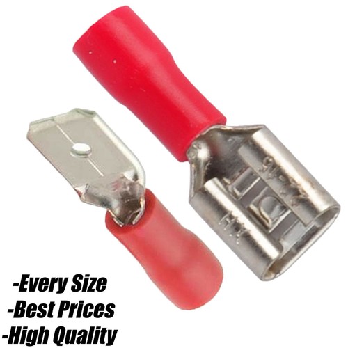Red male tab female spade - red,