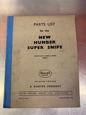 Rootes Parts List for the New Humber Super Snipe (1958)   B88