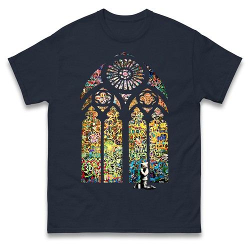 Banksy stained glass church - banksy,