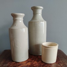 3 Old Stoneware Jars Pots
